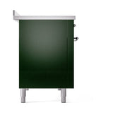 ILVE Nostalgie II Noblesse 48-Inch Induction Range with Solid Door Oven in Emerald Green with Chrome Trim (UNI486QNMPEGC)