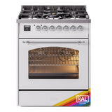 ILVE Nostalgie II 30-Inch Dual Fuel Freestanding Range in Custom RAL with Chrome Trim (UP30NMPRACLP)