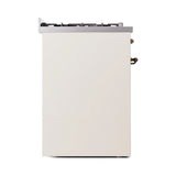 ILVE Nostalgie II 30-Inch Dual Fuel Freestanding Range in Antique White with Bronze Trim (UP30NMPAWBLP)