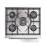 ILVE Nostalgie II 30-Inch Freestanding Natural Gas Dual Fuel Range in Antique White with Chrome Trim (UP30NMPAWC)