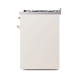ILVE Nostalgie II 30-Inch Freestanding Natural Gas Dual Fuel Range in Antique White with Copper Trim (UP30NMPAWP)