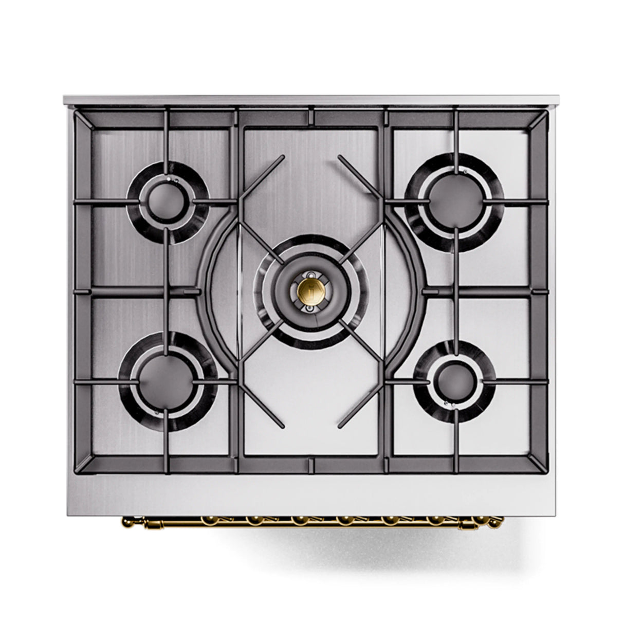 ILVE Nostalgie II 30-Inch Freestanding Natural Gas Dual Fuel Range in Glossy Black with Brass Trim (UP30NMPBKG)