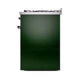 ILVE Nostalgie II 30-Inch Freestanding Natural Gas Dual Fuel Range in Emerald Green with Bronze Trim (UP30NMPEGB)