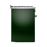 ILVE Nostalgie II 30-Inch Freestanding Natural Gas Dual Fuel Range in Emerald Green with Bronze Trim (UP30NMPEGB)