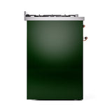 ILVE Nostalgie II 30-Inch Freestanding Natural Gas Dual Fuel Range in Emerald Green with Copper Trim (UP30NMPEGP)