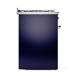 ILVE Nostalgie II 30-Inch Dual Fuel Freestanding Range in Midnight Blue with Chrome Trim (UP30NMPMBCLP)