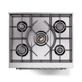 ILVE Nostalgie II 30-Inch Dual Fuel Freestanding Range in Midnight Blue with Chrome Trim (UP30NMPMBCLP)