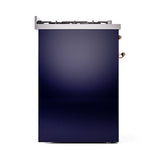 ILVE Nostalgie II 30-Inch Dual Fuel Freestanding Range in Midnight Blue with Copper Trim (UP30NMPMBPLP)