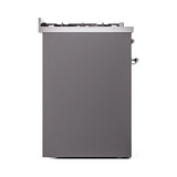ILVE Nostalgie II 30-Inch Dual Fuel Freestanding Range in Matte Graphite with Chrome Trim (UP30NMPMGCLP)