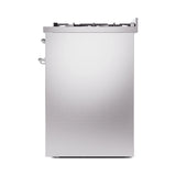 ILVE Nostalgie II 30-Inch Freestanding Natural Gas Dual Fuel Range in Stainless Steel with Chrome Trim (UP30NMPSSC)