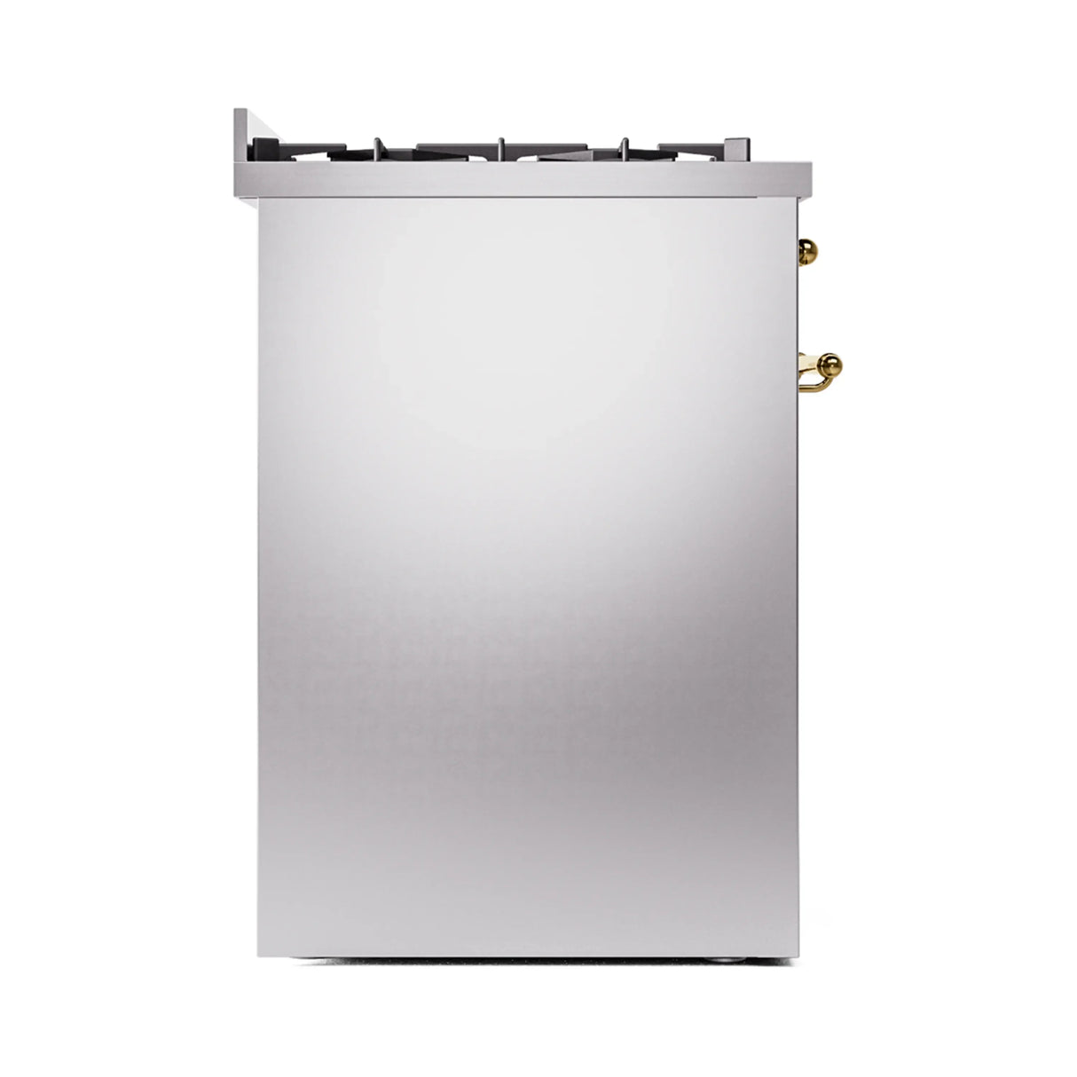 ILVE Nostalgie II 30-Inch Freestanding Natural Gas Dual Fuel Range in Stainless Steel with Brass Trim (UP30NMPSSG)