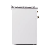 ILVE Nostalgie II 30-Inch Dual Fuel Freestanding Range in White with Bronze Trim (UP30NMPWHBLP)