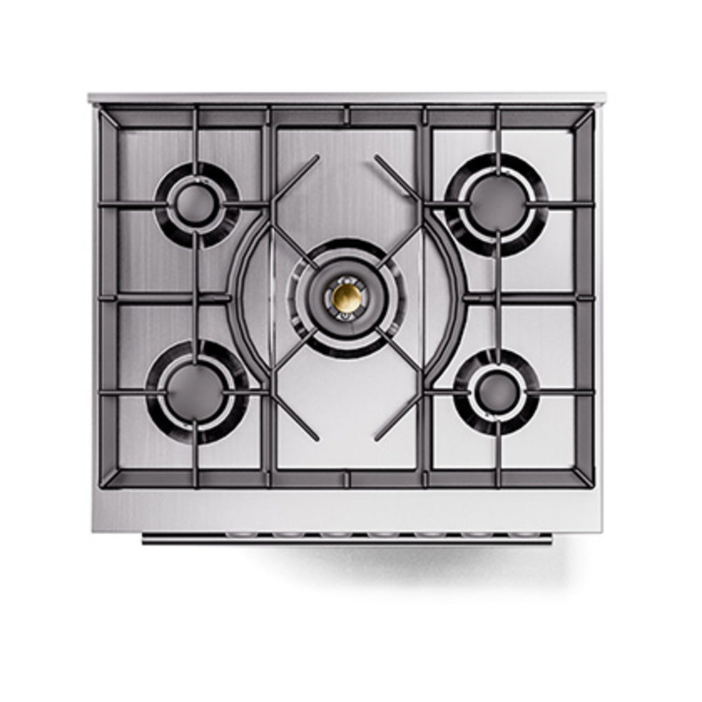 ILVE Professional Plus II 30-Inch Propane Gas Dual Fuel Range with Solid Door in Glossy Black (UP30QMPBKLP)