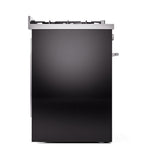 ILVE Professional Plus II 30-Inch Propane Gas Dual Fuel Range with Solid Door in Glossy Black (UP30QMPBKLP)