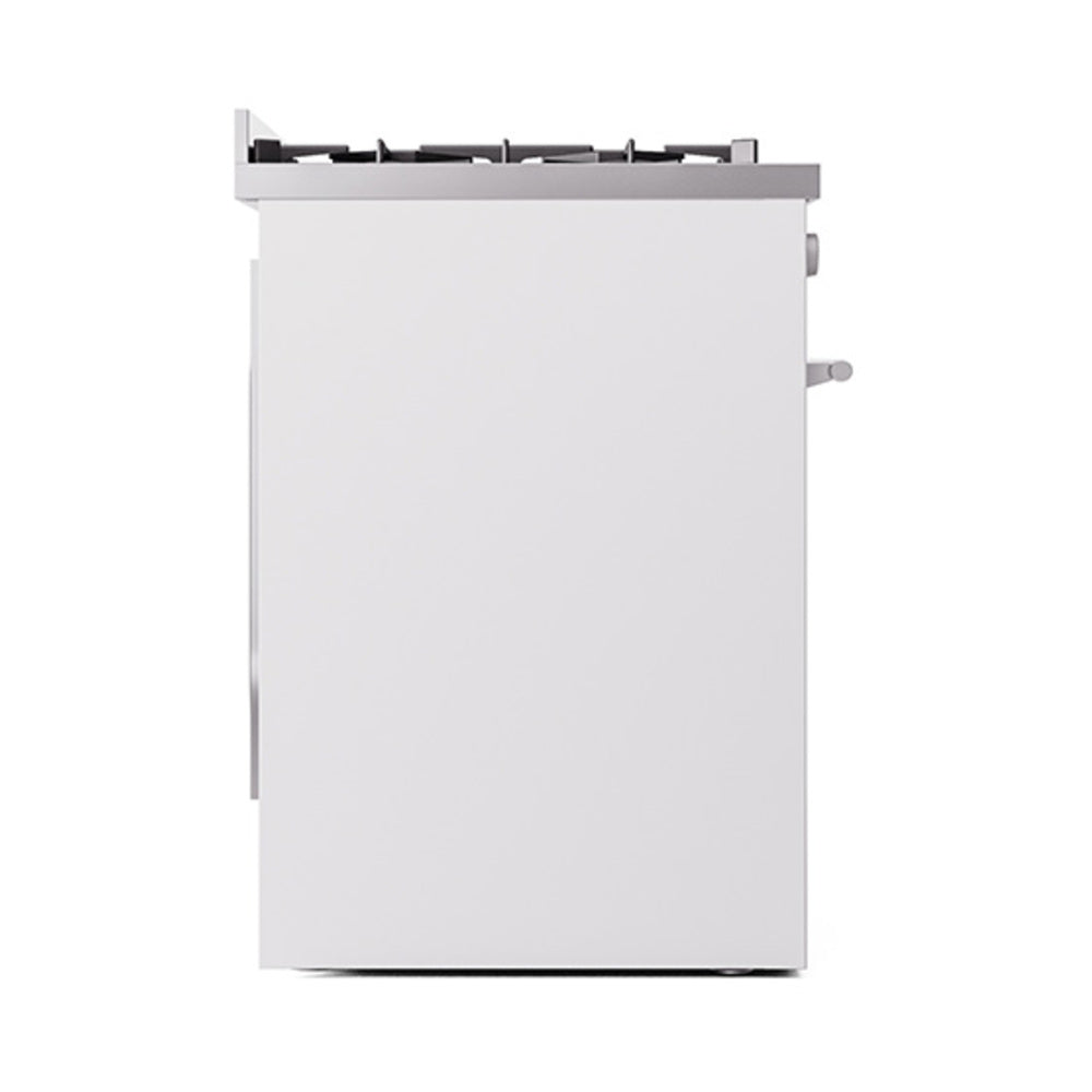 ILVE Professional Plus II 30-Inch Natural Gas Dual Fuel Range with Solid Door in White (UP30QMPWH)
