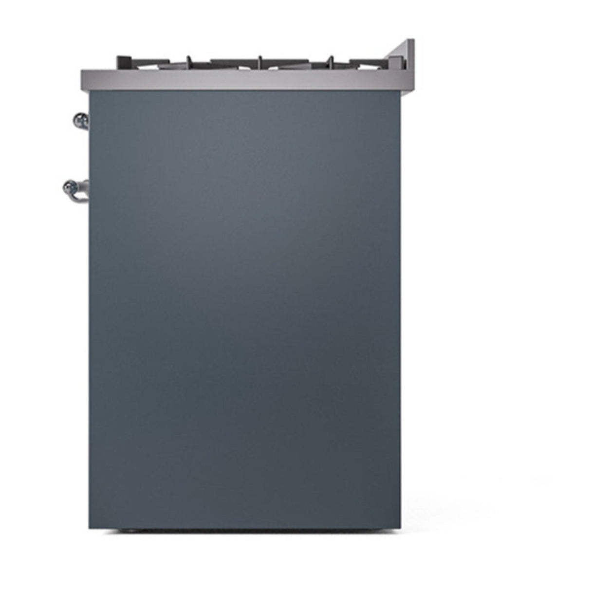 ILVE Nostalgie II 30-Inch Propane Gas Dual Fuel Range with Solid Door in Blue Grey with Bronze Trim (UP30QNMPBGBLP)