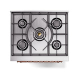 ILVE Nostalgie II 30-Inch Propane Gas Dual Fuel Range with Solid Door in Custom RAL with Copper Trim (UP30QNMPRAPLP)