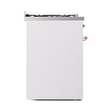 ILVE Nostalgie II 30-Inch Natural Gas Dual Fuel Range with Solid Door in White with Copper Trim (UP30QNMPWHP)