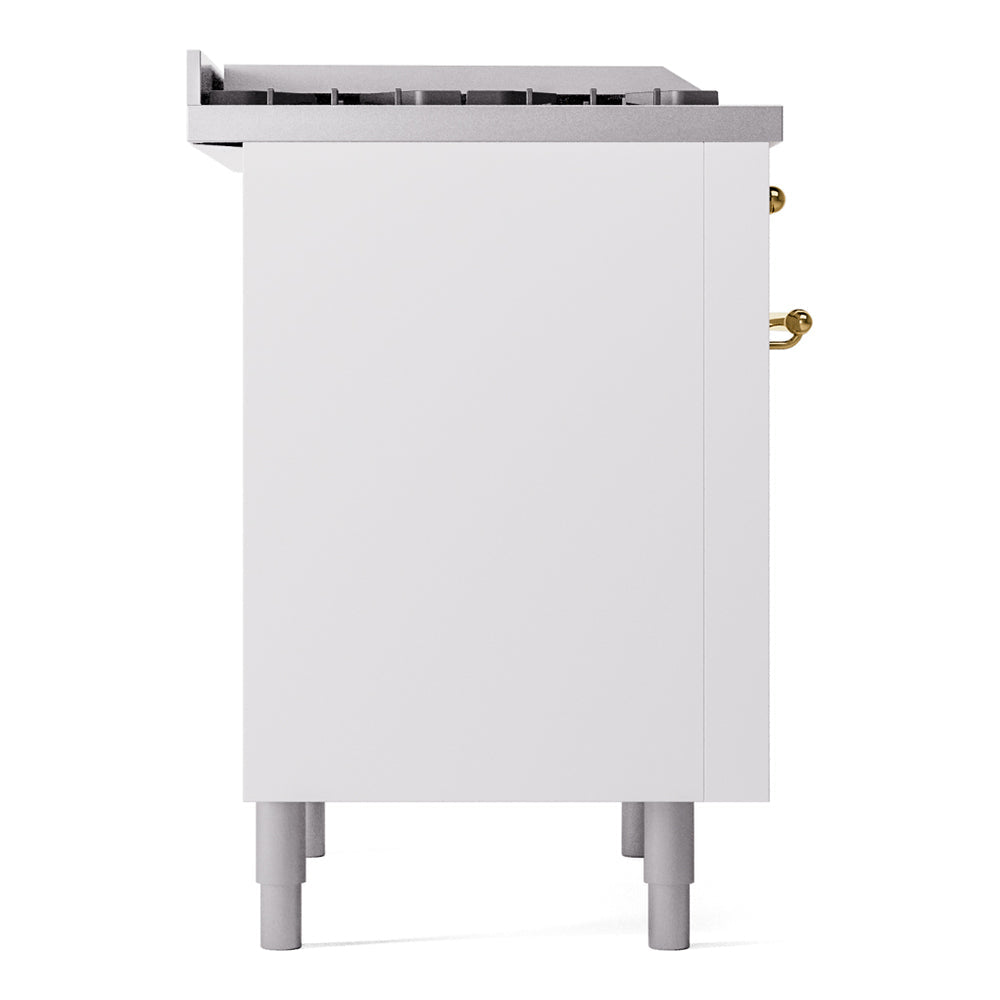 ILVE Nostalgie II 36-Inch Dual Fuel Freestanding Range in Custom RAL with Brass Trim (UP36FNMPRAGLP)