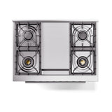 ILVE 36-Inch Professional Plus II Propane Gas Dual Fuel Range with 6 Burners and Solid Door in Glossy Black (UP36FQMPBKLP)