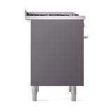 ILVE 36-Inch Professional Plus II Propane Gas Dual Fuel Range with 6 Burners and Solid Door in Matte Graphite (UP36FQMPMGLP)