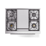 ILVE 36-Inch Professional Plus II Natural Gas Dual Fuel Range with 6 Burners and Solid Door Oven in RAL (UP36FQMPRA)
