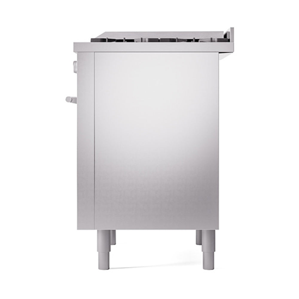 ILVE 36-Inch Professional Plus II Natural Gas Dual Fuel Range with 6 Burners and Solid Door Oven in Stainless Steel (UP36FQMPSS)