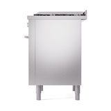 ILVE 36-Inch Professional Plus II Natural Gas Dual Fuel Range with 6 Burners and Solid Door Oven in Stainless Steel (UP36FQMPSS)