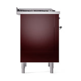 ILVE 36-Inch Nostalgie II Propane Gas Dual Fuel Range with 6 Burners and Solid Door Oven in Burgundy with Chrome Trim (UP36FQNMPBUCLP)
