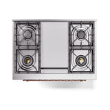 ILVE 36-Inch Nostalgie II Propane Gas Dual Fuel Range with 6 Burners and Solid Door Oven in Burgundy with Copper Trim (UP36FQNMPBUPLP)