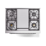 ILVE 36-Inch Nostalgie II Propane Gas Dual Fuel Range with 6 Burners and Solid Door Oven in Midnight Blue with Chrome Trim (UP36FQNMPMBCLP)