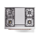 ILVE 36-Inch Nostalgie II Propane Gas Dual Fuel Range with 6 Burners and Solid Door Oven in Matte Graphite with Copper Trim (UP36FQNMPMGPLP)