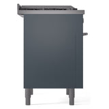 ILVE 36-Inch Professional Plus II Freestanding Natural Gas Dual Fuel Range with 6 Sealed Burner in Blue Grey (UP36FWMPBG)