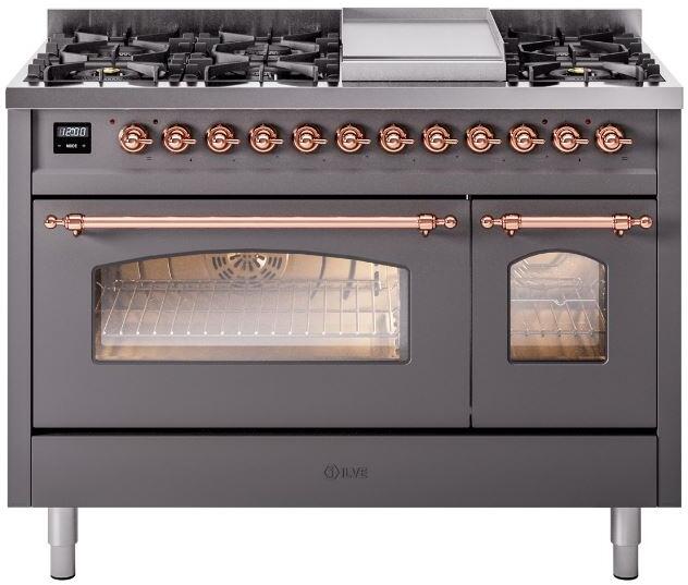 ILVE Nostalgie II 48-Inch Dual Fuel Freestanding Range in Matte Graphi ...