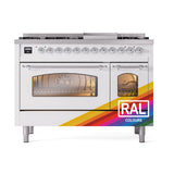 ILVE Nostalgie II 48-Inch Dual Fuel Freestanding Range in Custom RAL with Chrome Trim (UP48FNMPRACLP)
