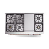 ILVE Nostalgie II Noblesse 48-Inch Dual Fuel Freestanding Range in Stainless Steel with Copper Trim (UN48FNMPSSPLP)