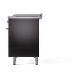 ILVE Professional Plus II 48-inch Propane Gas Dual Fuel Range with 5 Burners, Griddle, & French Top with Solid Door Oven in Glossy Black (UP48FSQMPBKLP)