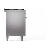 ILVE Professional Plus II 48-inch Propane Gas Dual Fuel Range with 5 Burners, Griddle, & French Top with Solid Door Oven in Stainless Steel (UP48FSQMPSSLP)