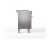 ILVE Nostalgie II 48-Inch Propane Gas Dual Fuel Range with 5 Burners, Griddle, & French Top, with Solid Door Oven in Stainless Steel with Chrome Trim (UP48FSQNMPSSCLP)