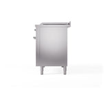 ILVE Nostalgie II 48-Inch Propane Gas Dual Fuel Range with 5 Burners, Griddle, & French Top, with Solid Door Oven in Stainless Steel with Chrome Trim (UP48FSQNMPSSCLP)