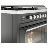 ILVE Professional Plus II 48-inch Natural Gas Dual Fuel Range with 5 Burners, Griddle, & French Top with Triple Glass Door Oven in Matte Graphite (UP48FSWMPMG)