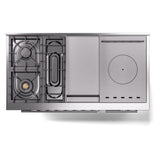 ILVE Professional Plus II 48-inch Natural Gas Dual Fuel Range with 5 Burners, Griddle, & French Top with Triple Glass Door Oven in Matte Graphite (UP48FSWMPMG)