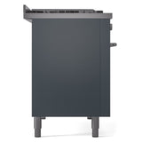 ILVE 48-Inch Professional Plus II Freestanding Natural Gas Dual Fuel Range with 8 Sealed Burner in Blue Grey (UP48FWMPBG)