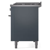ILVE 48-Inch Professional Plus II Freestanding Natural Gas Dual Fuel Range with 8 Sealed Burner in Blue Grey (UP48FWMPBG)