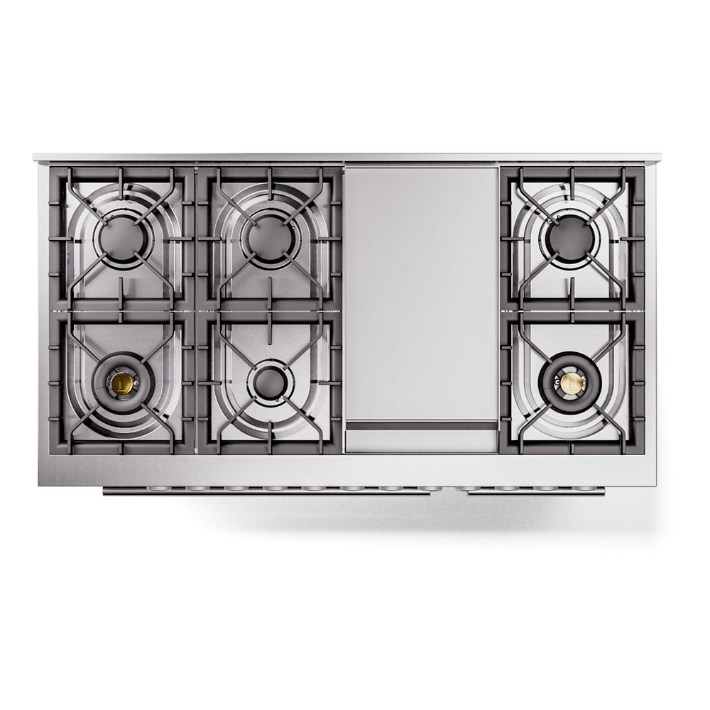 ILVE 48-Inch Professional Plus II Freestanding Natural Gas Dual Fuel Range with 8 Sealed Burner in Custom RAL (UP48FWMPRA)