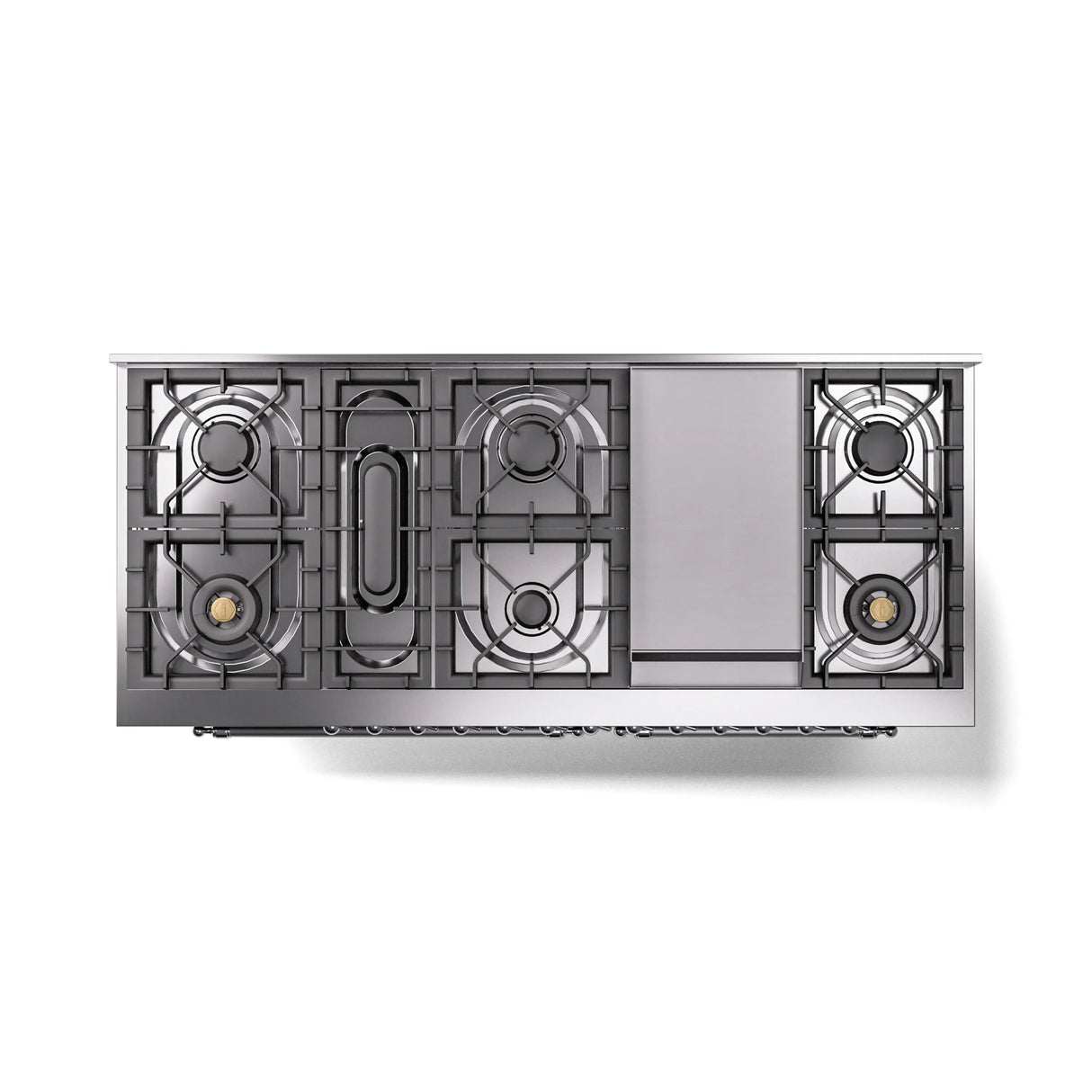 ILVE 60-Inch Nostalgie II Natural Gas Dual Fuel Range with 9 Burners, Griddle and Triple Glass Door Oven in Glossy Black with Chrome Trim (UP60FNMPBKC)
