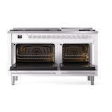 ILVE 60-inch Professional Plus II Natural Gas Dual Fuel Range with 9 Burners, Griddle, and Solid Door Oven in RAL (UP60FQMPRA)