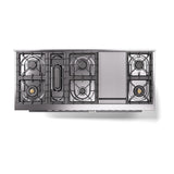 ILVE 60-inch Professional Plus II Natural Gas Dual Fuel Range with 9 Burners, Griddle, and Solid Door Oven in Stainless Steel (UP60FQMPSS)