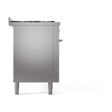 ILVE 60-inch Professional Plus II Natural Gas Dual Fuel Range with 9 Burners, Griddle, and Solid Door Oven in Stainless Steel (UP60FQMPSS)