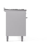 ILVE 60-inch Professional Plus II Natural Gas Dual Fuel Range with 9 Burners, Griddle, and Solid Door Oven in White (UP60FQMPWH)